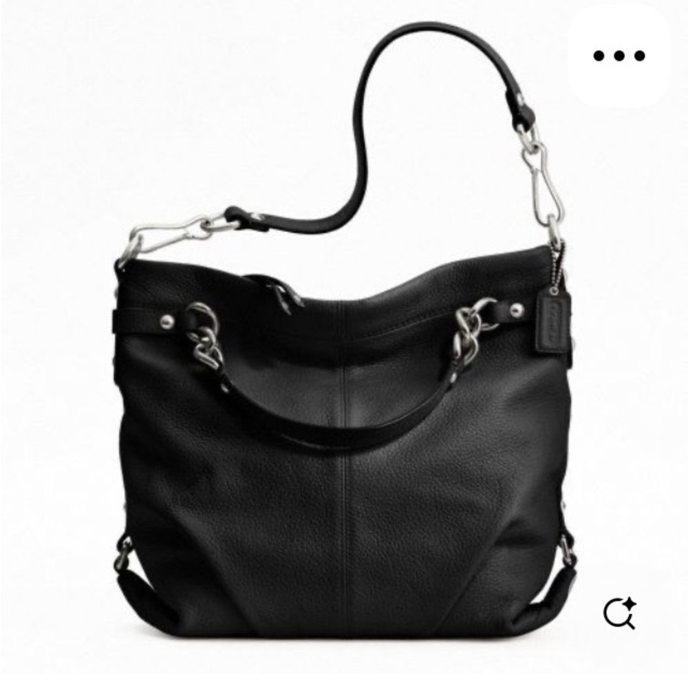 Coach Brooke 3 way pebble grain  Elegant Black Leather Shoulder Bag